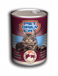  Корм Pet Daily Cat вологий зі смаком яловичини з грушею 415г