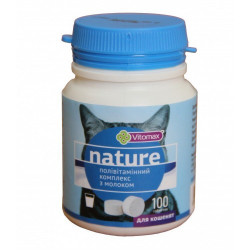 Вітаміни Nature з молоком для кошенят 100 шт.50г
