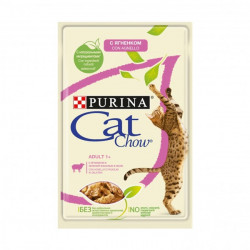 Влажний корм Cat Chow для кошек Нежные кусочки ягненок зеленая фасоль в желе,85г(от 10шт)