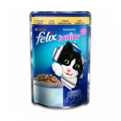 Влажный корм Felix Fantastic Junior Курица в желе для котят 100г(от 10шт в ассортименте)
