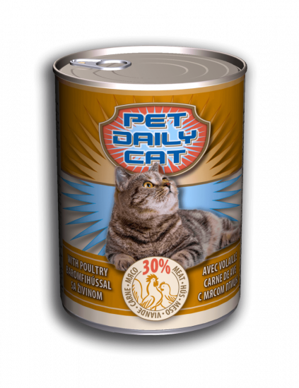 Корм Pet Daily Cat влажный со вкусом птицы 415г