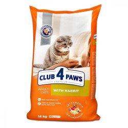 Клуб 4 лапы Premium сухой корм для котов, кролик, 14 кг