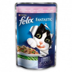 Влажный корм Felix Fantastic-с форелью и зелеными бобами в желе 100г(от 10шт в ассортименте)