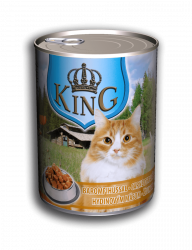 Корм King cat вологий зі смаком птиці 415г