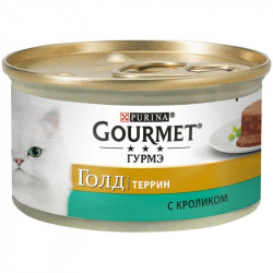 Влажный Корм  Gourmet Gold террин с кроликом 85г(от 10шт)