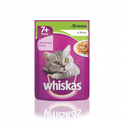 Whiskas влажный корм 7+ с ягненком  в желе 100г(от 10шт)