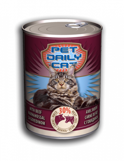 Корм Pet Daily Cat влажный со вкусом говядины с грушей 415г