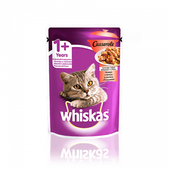 Whiskas Casserole Консервы для кошек с говядиной в желе 85г(от 10шт)