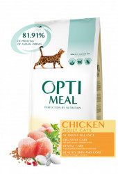 Сухой корм OPTIMEAL для взрослых котов с курицей10КГ