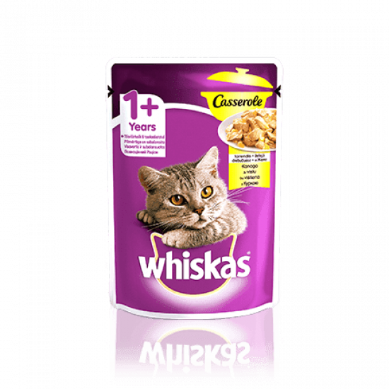 Whiskas Casserole Консервы для кошек с курицей в желе 85г(от 10шт)