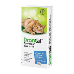 Drontal для профилактики и лечения гельминтозов у кошек (24табл) 1табл на 4 кг