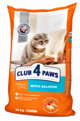 Клуб 4 лапы Premium сухой корм для котов, лосось, 14 кг
