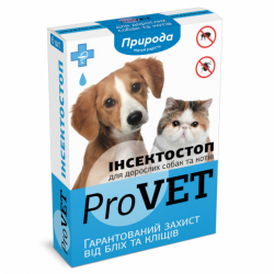  Краплі Інсектостоп ProVET для дорослих собак і кішок від бліх і кліщів 6 х 0.8 мл