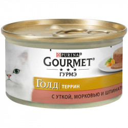 Влажный Корм Gourmet Gold террин с уткой, морковью и шпинатом 85г(от 10шт)