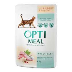 Optimeal (пауч) для кошек с кроликом в белом соусе 85г(12шт)